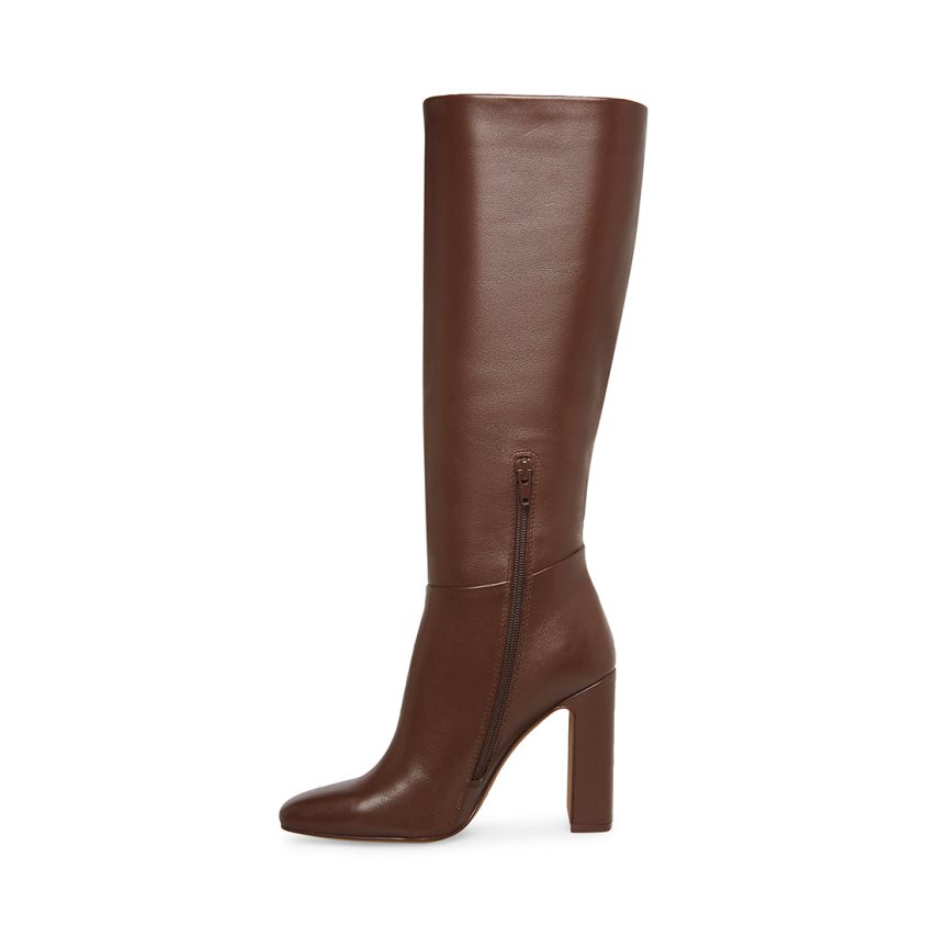 Botas Hasta La Rodilla Steve Madden Ally Cuero Mujer Marrones Oscuro | ES IT2E86